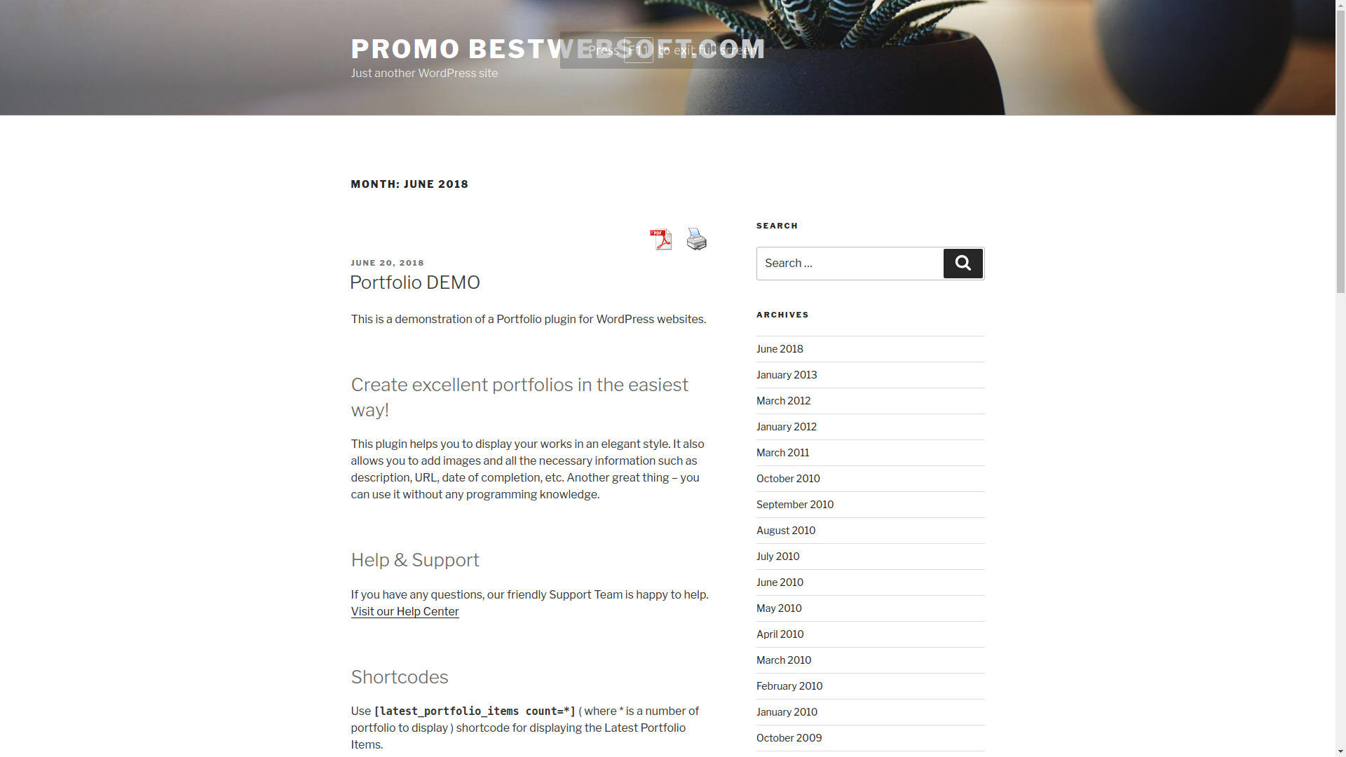Displaying PDF&Print buttons on archive page of your WordPress website.