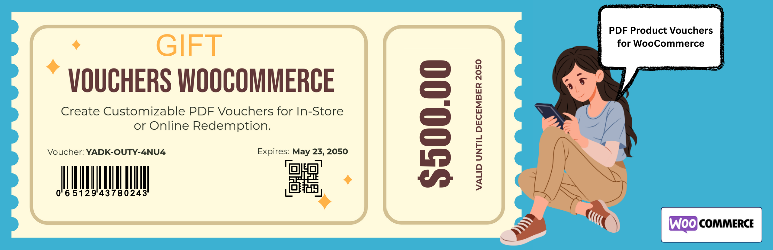 PDF Product Vouchers – Gift Vouchers – Coupons for WooCommerce + Drag And Drop Template Builder