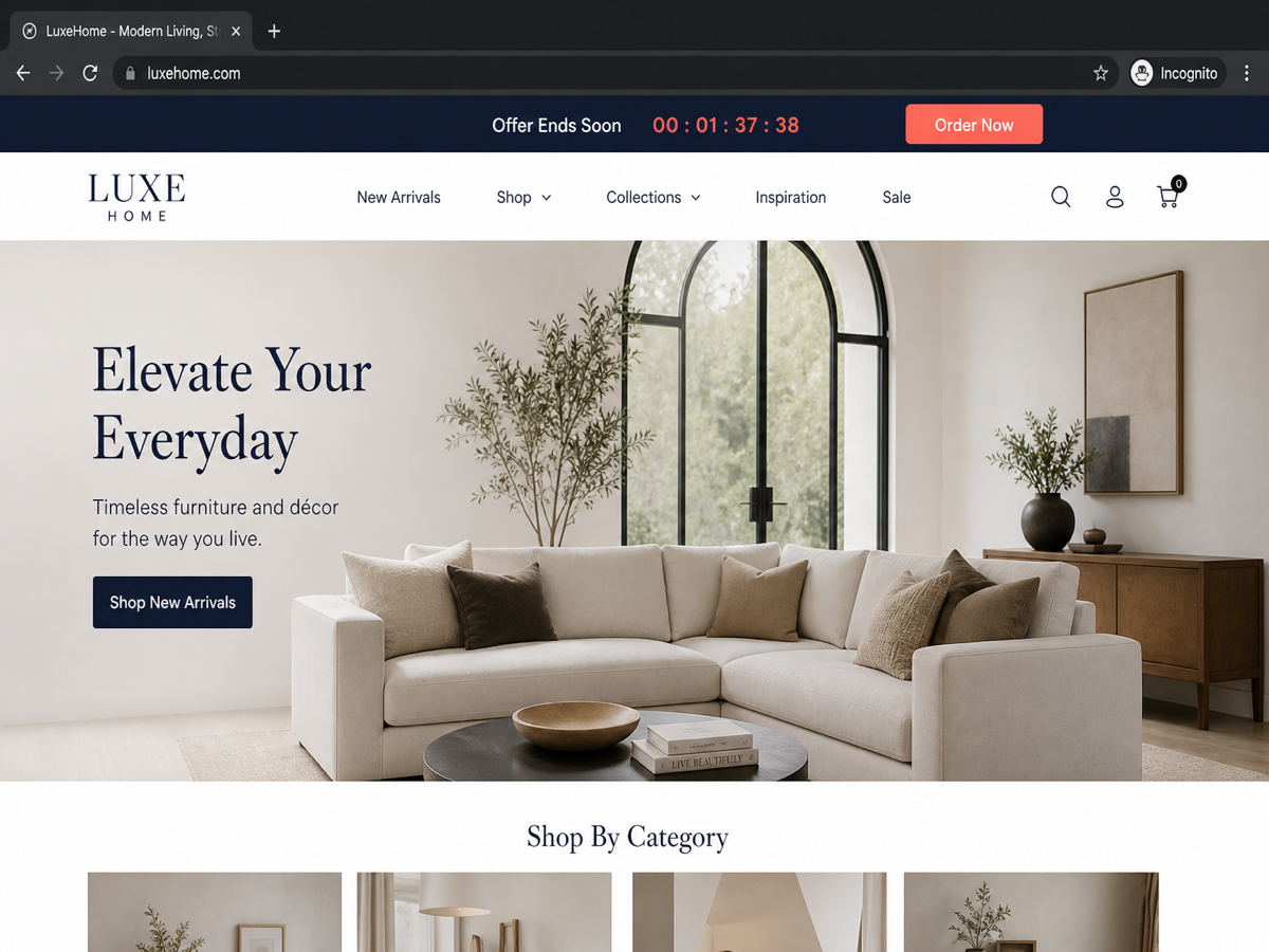 Sticky announcement bar — fixed top or bottom bar on any page