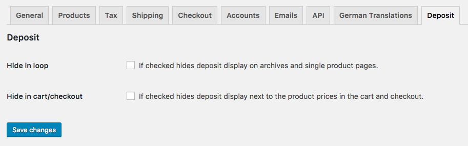 Pfand (Deposit) for WooCommerce Products - Screenshot 1