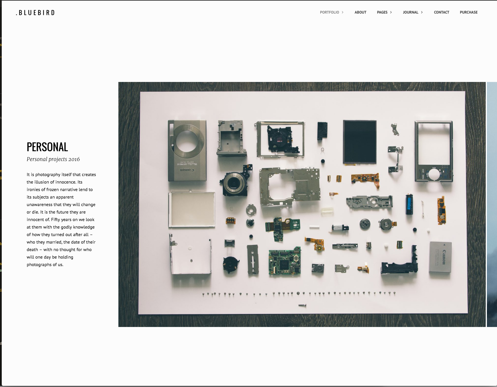 An example photography portfolio
