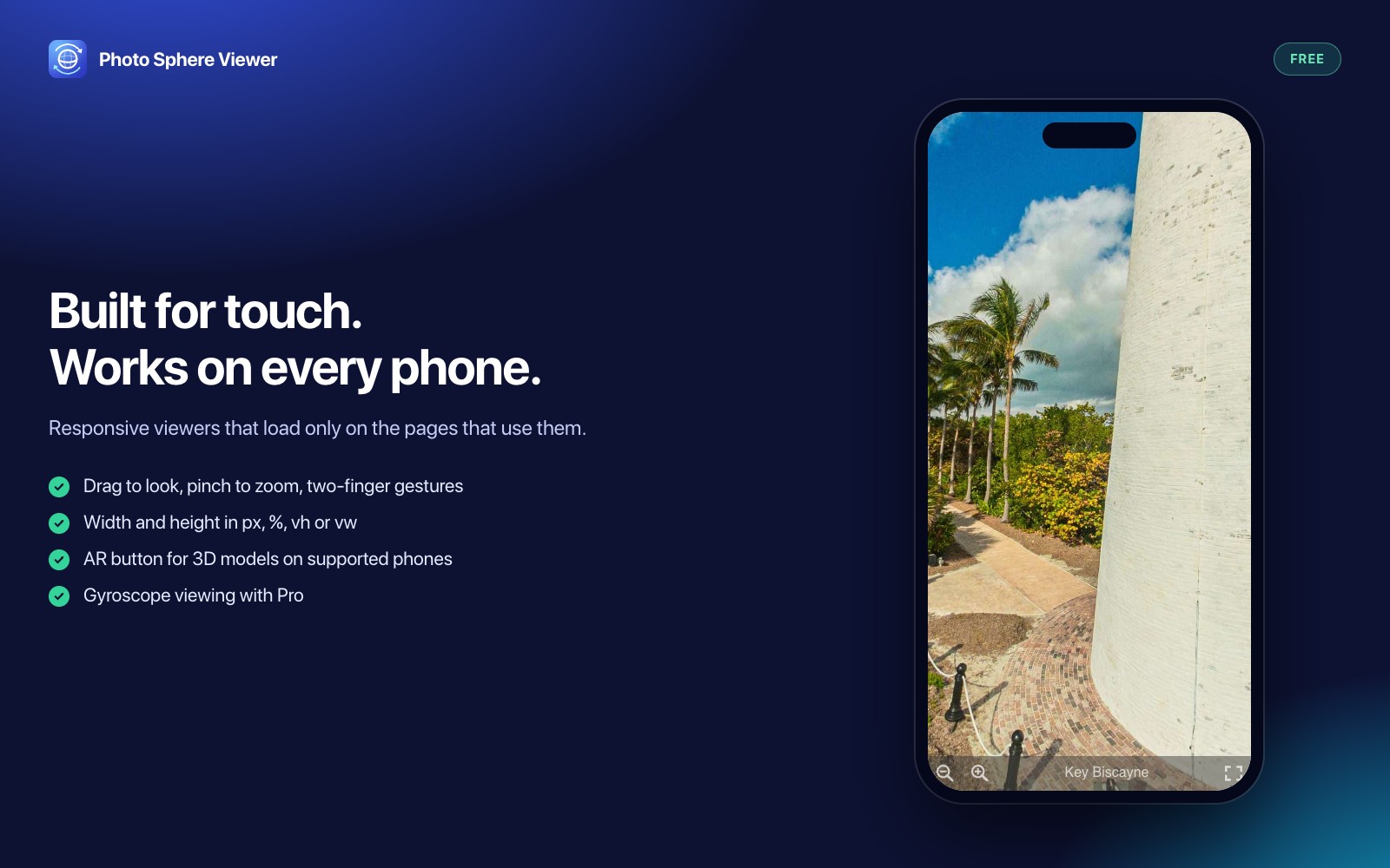 Responsive mobile preview with touch controls