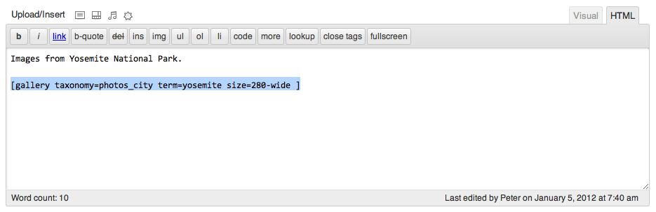 Taxonomy and Term Shortcode Usage