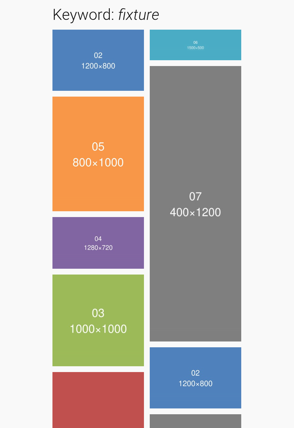 Image Archives template: a keyword's images in the Masonry layout