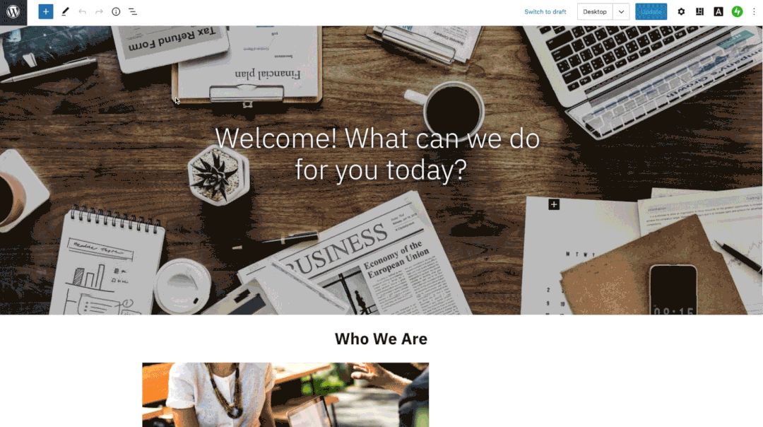 Use the PhotoShelter block to add files from PhotoShelter into your post. (You can also move images into your WP Library.)