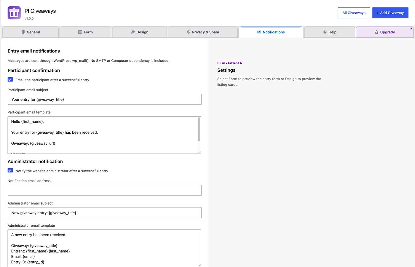 Email templates