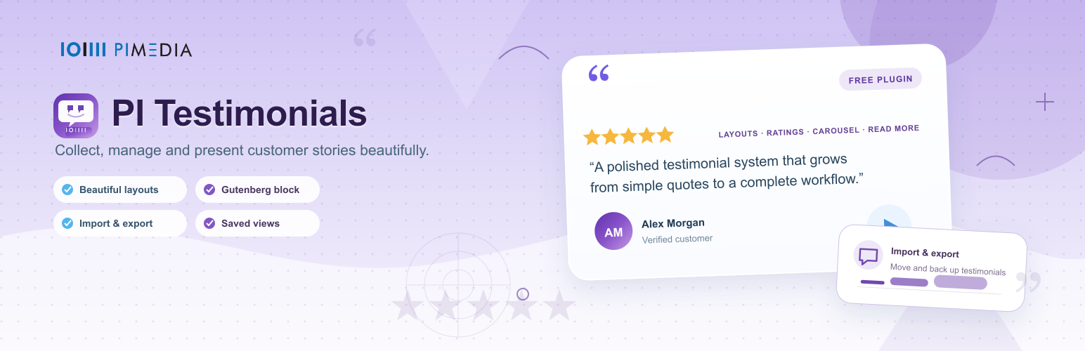 WordPress 外掛 PI Testimonials 的封面圖片