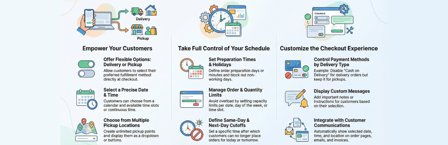 Delivery & Pickup Date Time for WooCommerce