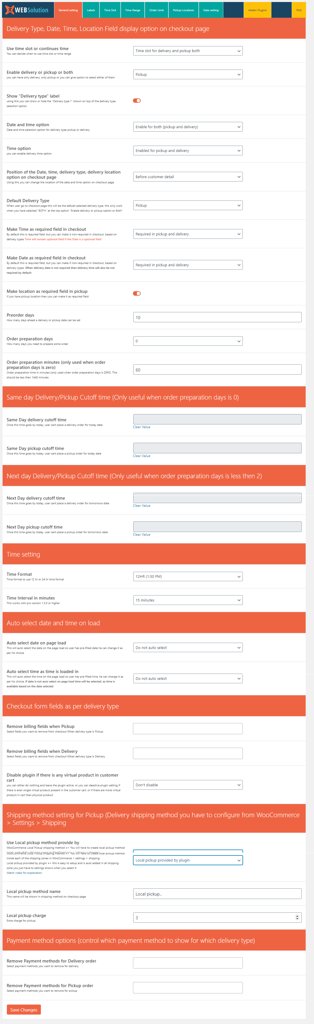 Order date, Order pickup, Order date time, Pickup Location, delivery date  for WooCommerce