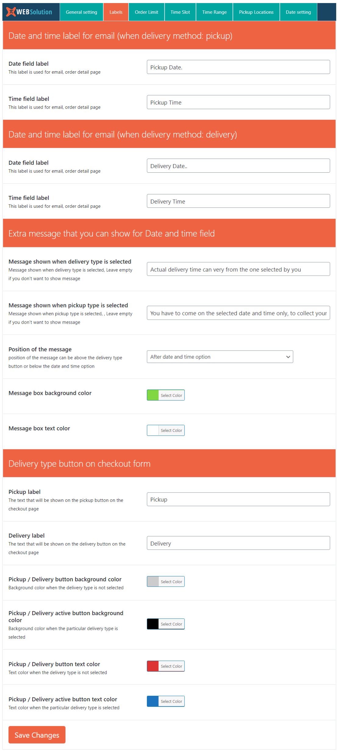 Order date, Order pickup, Order date time, Pickup Location, delivery date  for WooCommerce