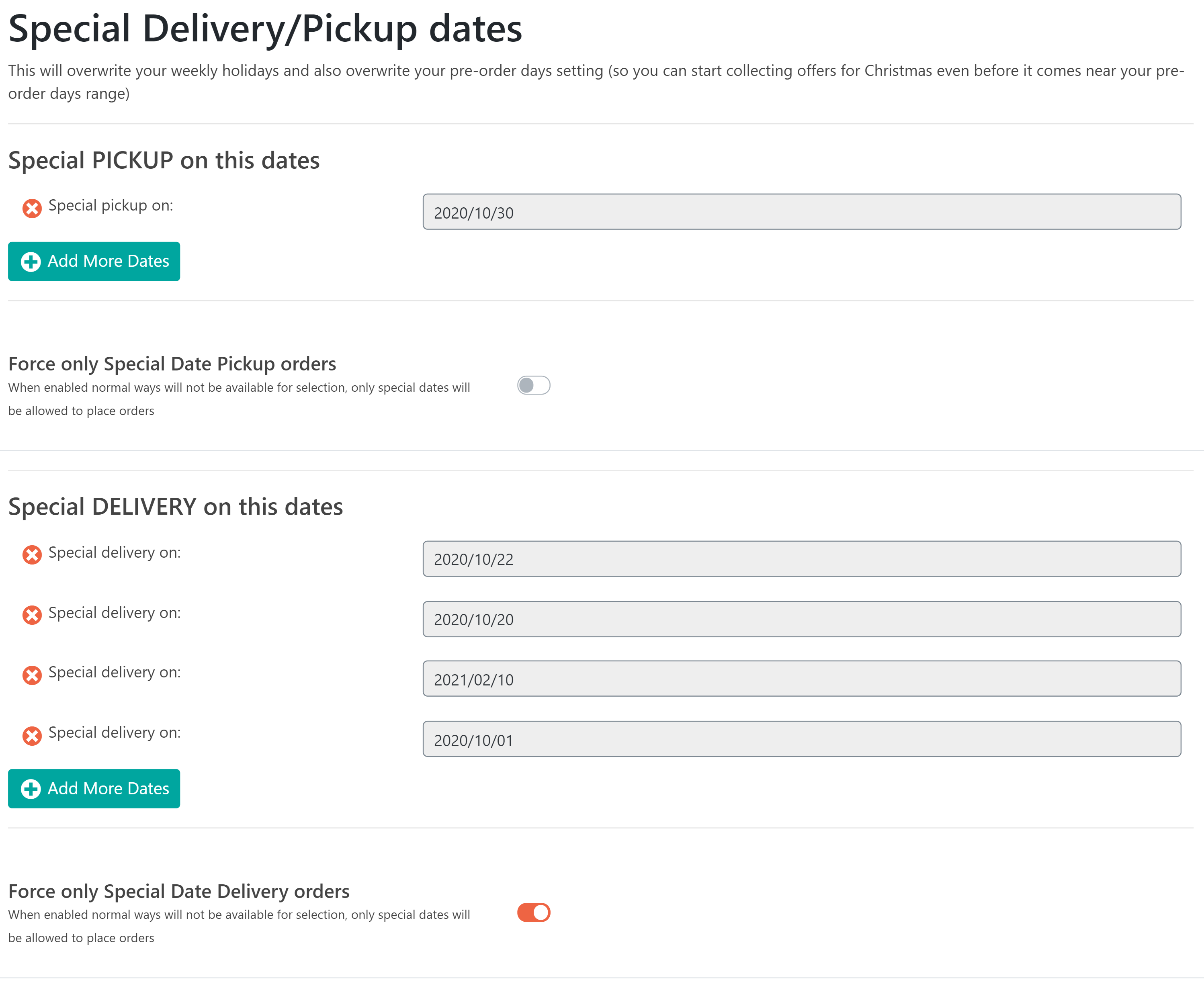 Order date, Order pickup, Order date time, Pickup Location, delivery date  for WooCommerce