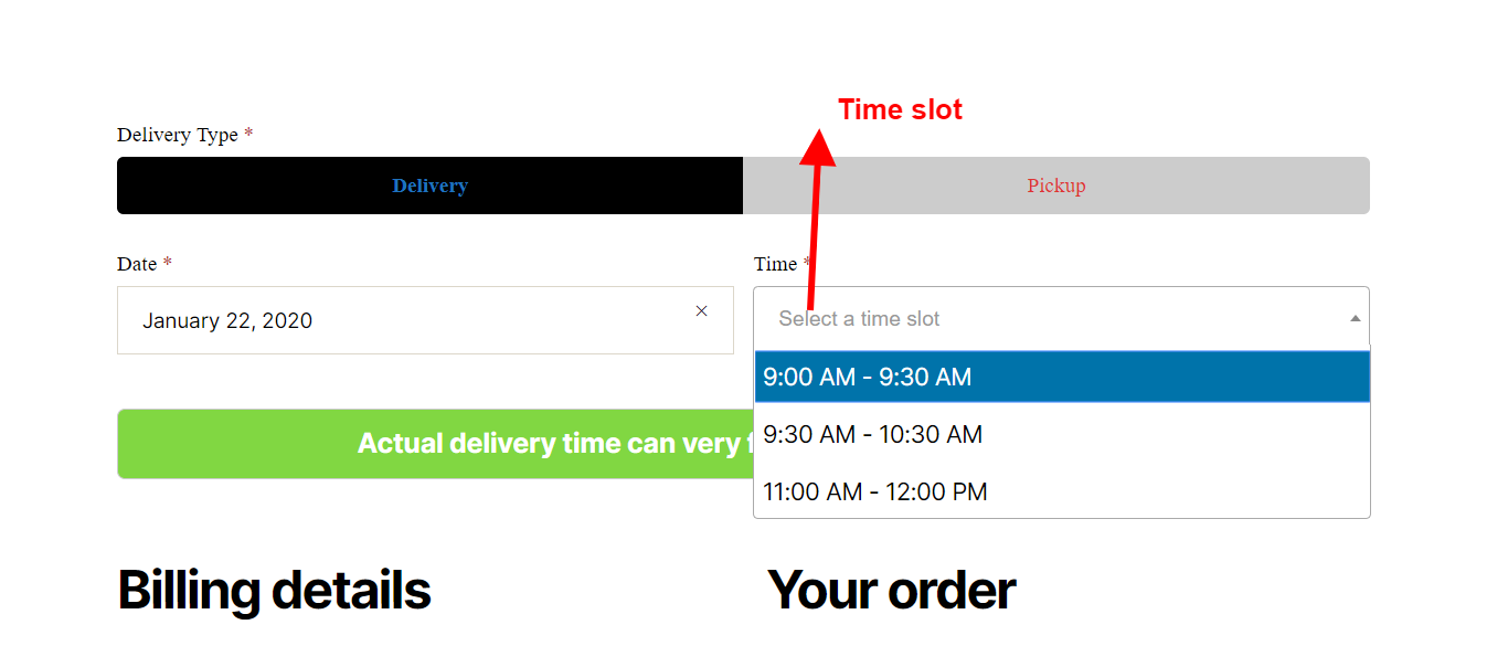 Order date, Order pickup, Order date time, Pickup Location, delivery date for WooCommerce
