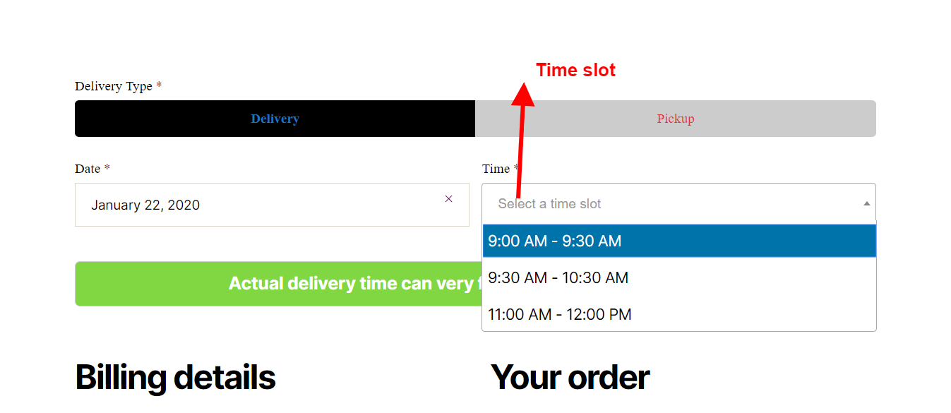 Order date, Order pickup, Order date time, Pickup Location, delivery date  for WooCommerce