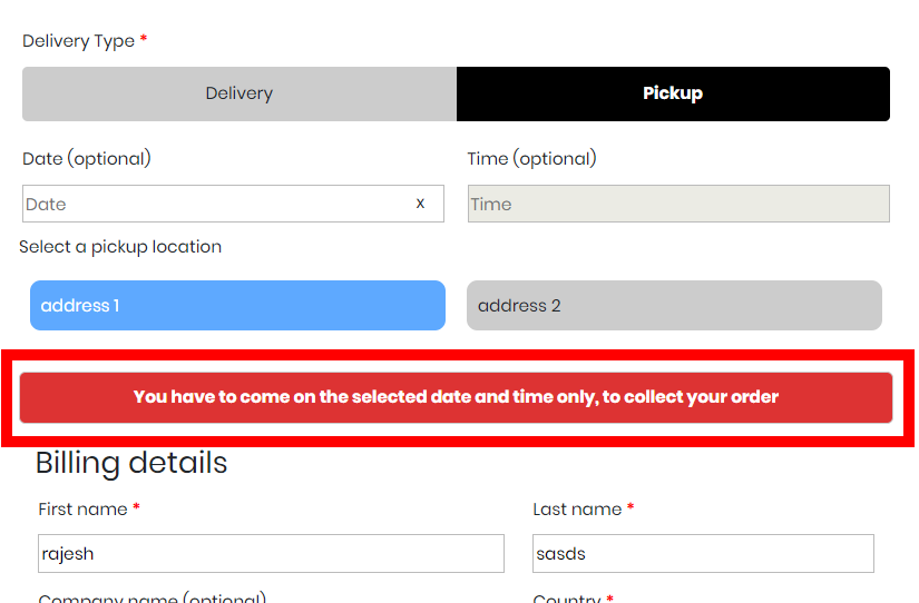 Order date, Order pickup, Order date time, Pickup Location, delivery date  for WooCommerce