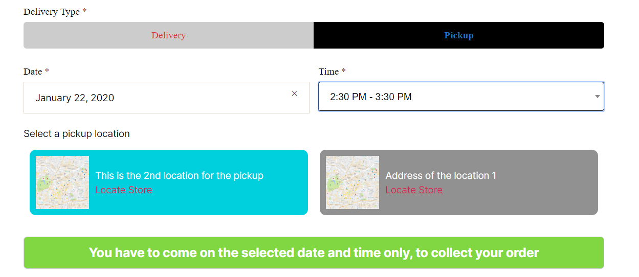 Order date, Order pickup, Order date time, Pickup Location, delivery date for WooCommerce