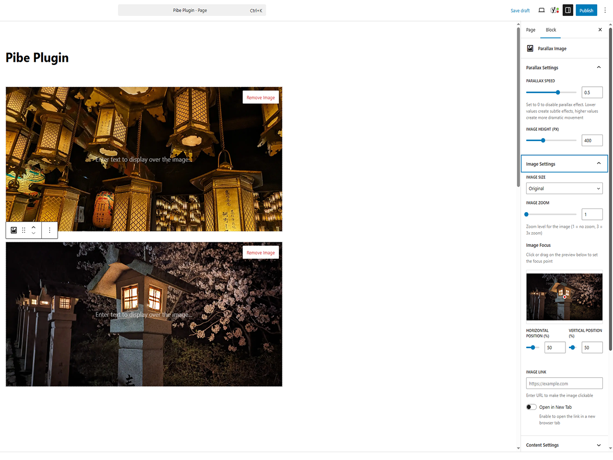 Animated block preview in the editor