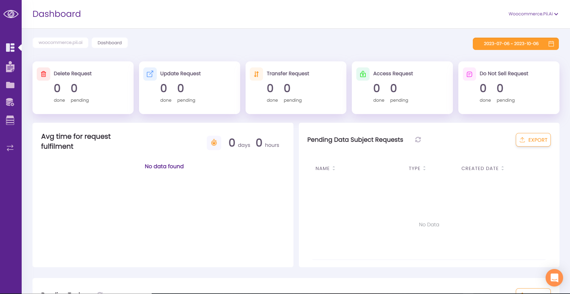 DSR Dashboard: View and manage all DSRs and their tasks.