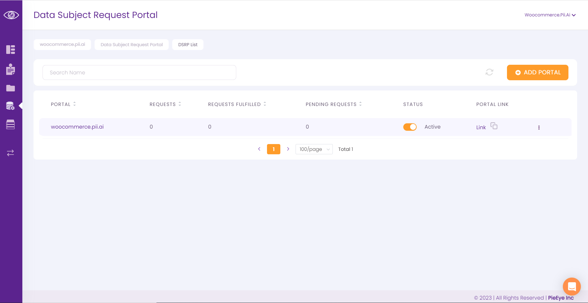 DSR Portal: Create and manage your DSR form with the necessary request types.