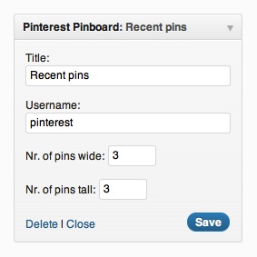 Pinterest Pinboard Widget