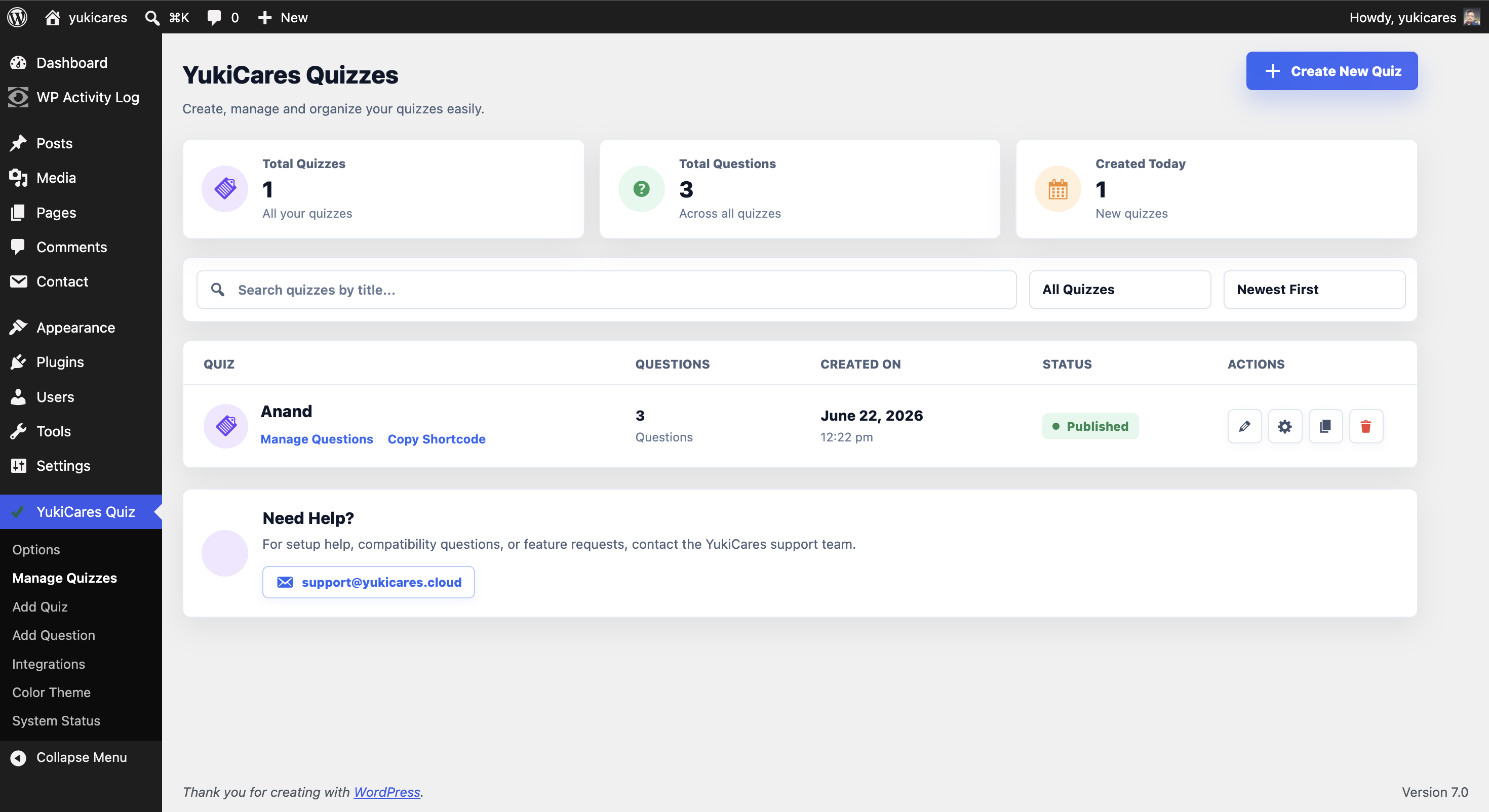 Quiz frontend with start screen and timer.