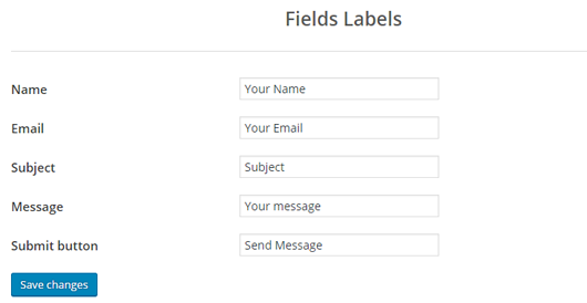 Screenshot 2. How to customize contact form labels