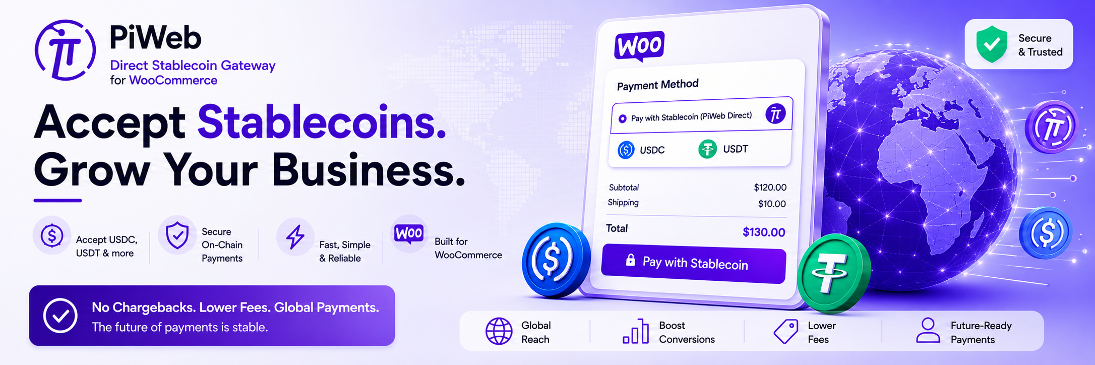 WordPress 外掛 PiWeb Direct Stablecoin Gateway for WooCommerce 的封面圖片