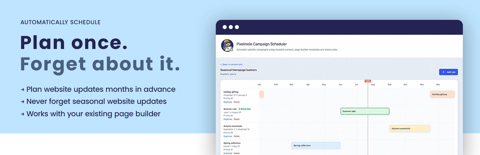 Pixelmole Campaign Scheduler