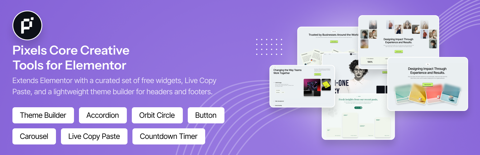 WordPress 外掛 Pixels Core Creative Tools for Elementor 的封面圖片