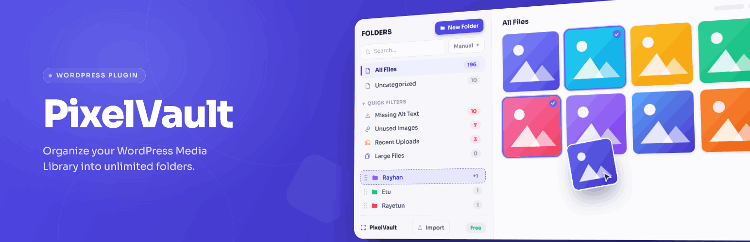PixelVault – Media Library Folders, Document Library & File Manager