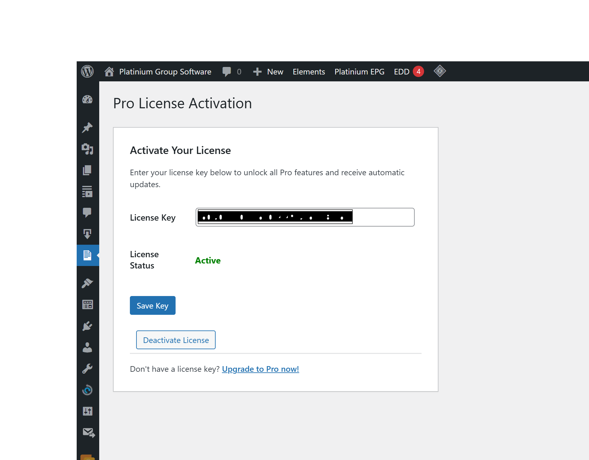The Pro section for configuring automatic synchronization frequency.