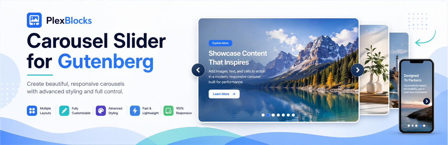PlexBlocks – Carousel Slider for Block Editor