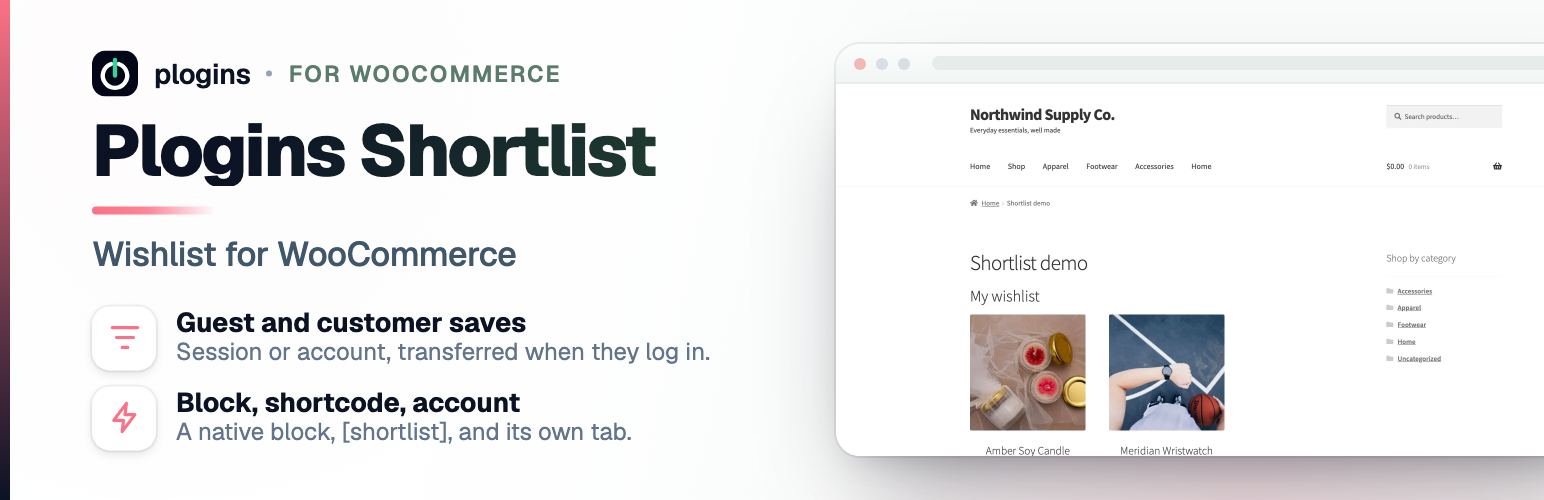 Shortlist – Wishlist for WooCommerce