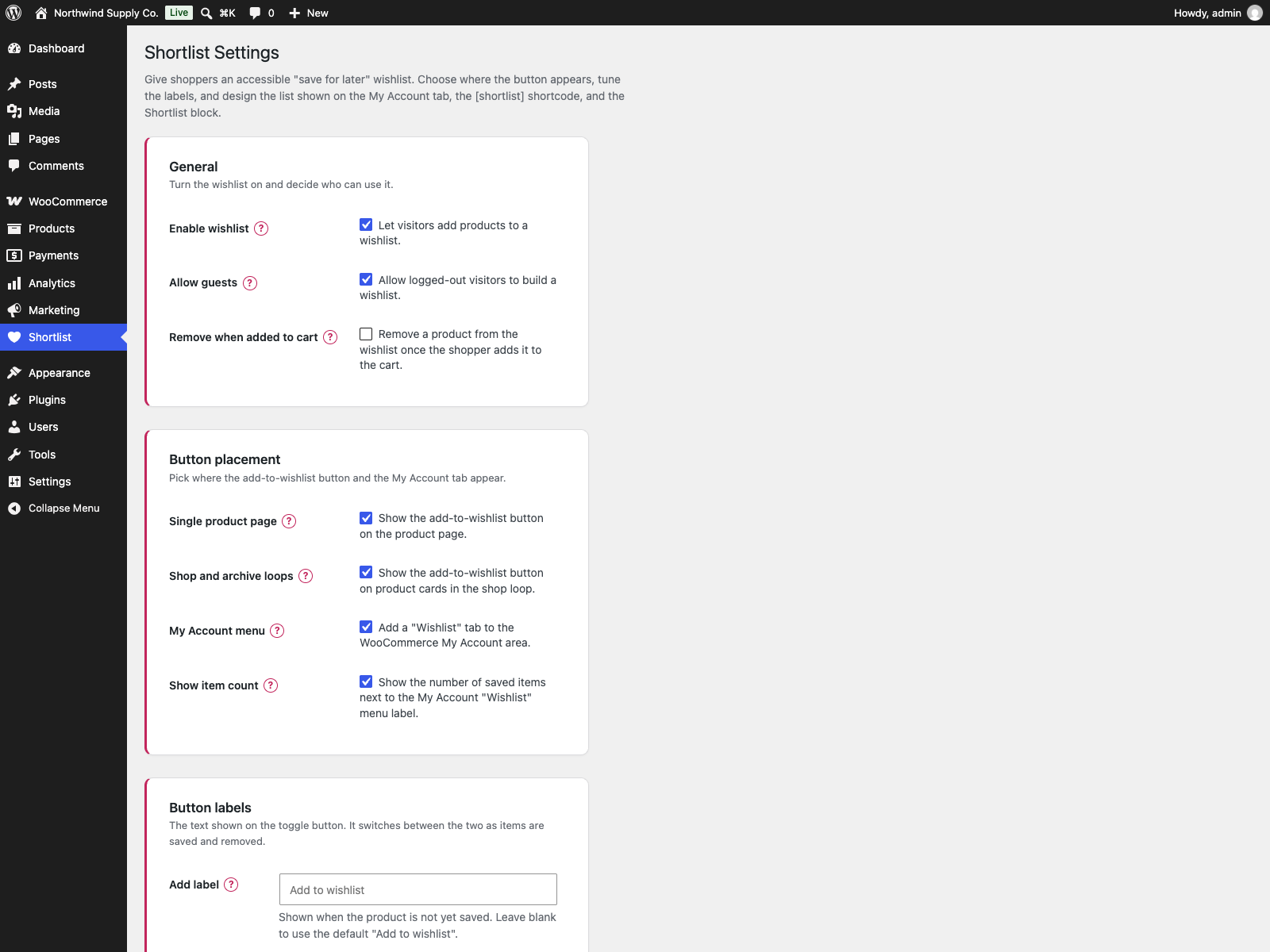 Plogins Shortlist – Wishlist for WooCommerce