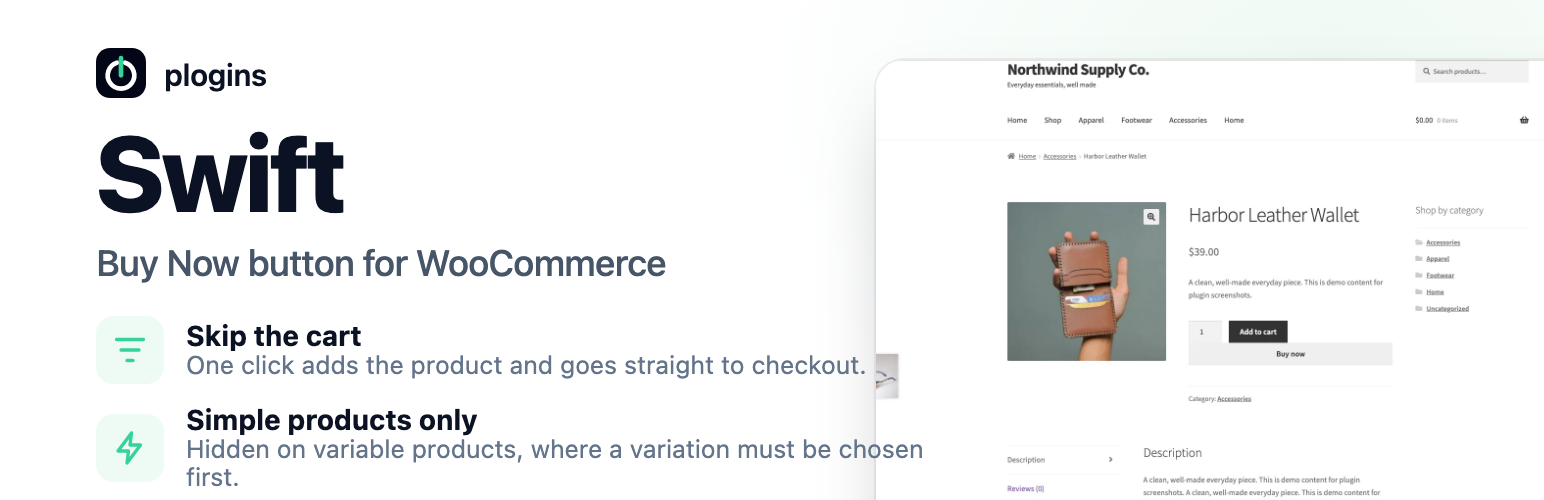 Swift – Buy Now Button for WooCommerce