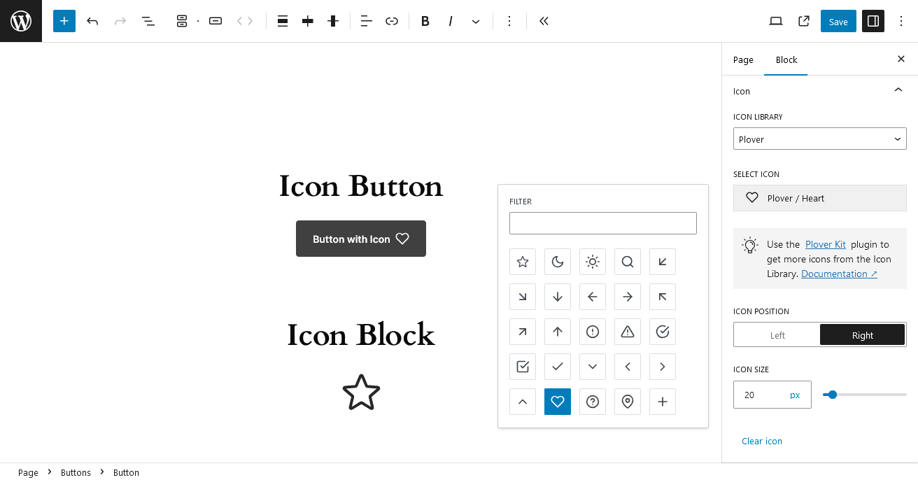 Icon Button &amp; Icon Block