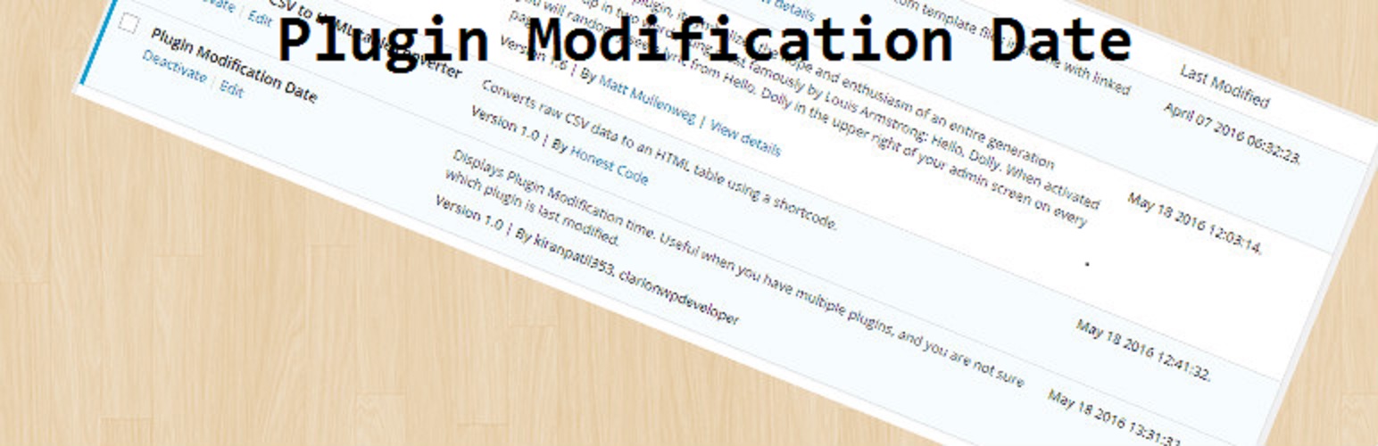 Plugin Modification Date
