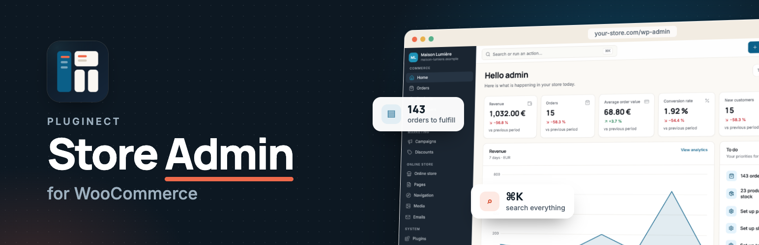 Plugnect Store Admin for WooCommerce