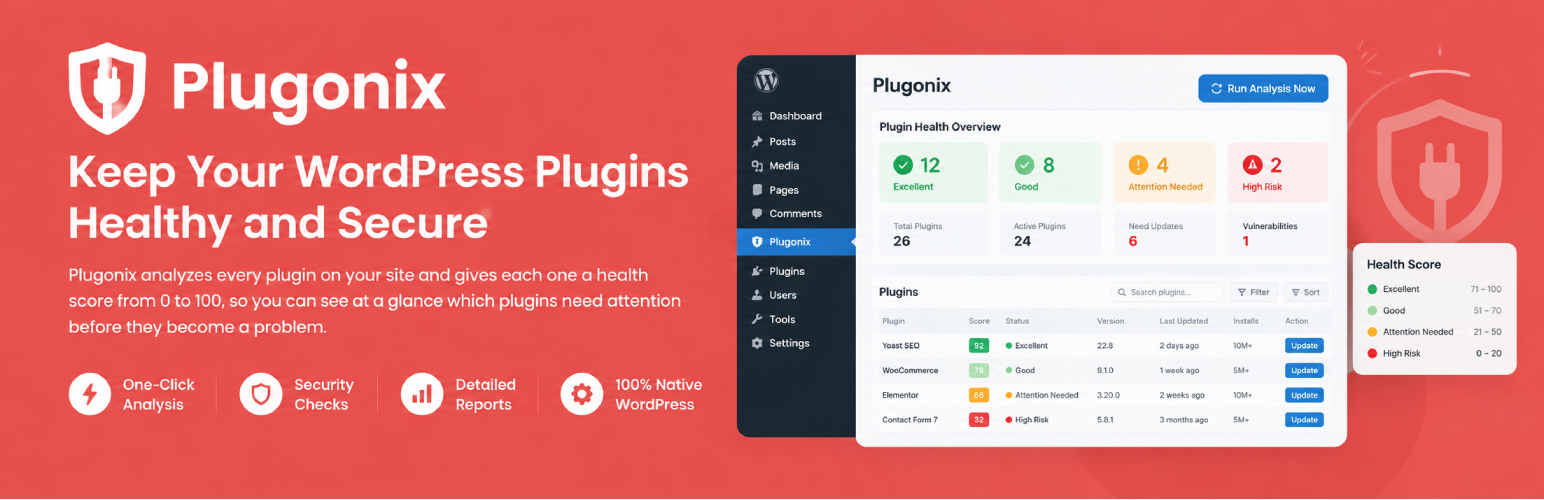 WordPress 外掛 Plugonix Health Monitor 的封面圖片