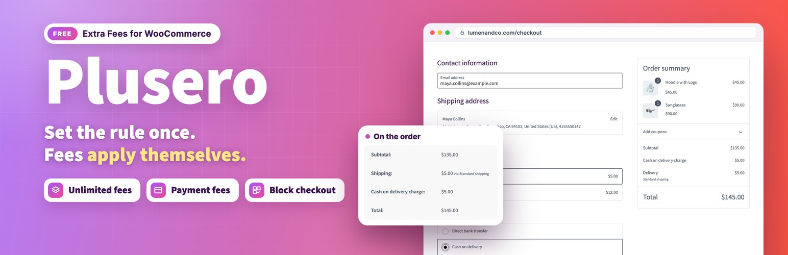 Plusero – Extra Fees for WooCommerce preview