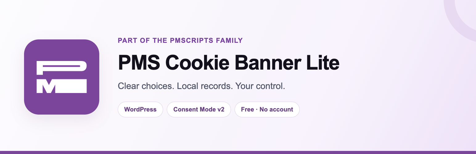 WordPress 外掛 PMS Cookie Banner Lite 的封面圖片