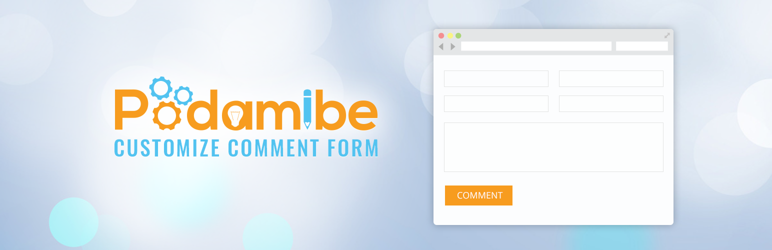 WordPress 外掛 Podamibe Customize Comment Form 的封面圖片。
