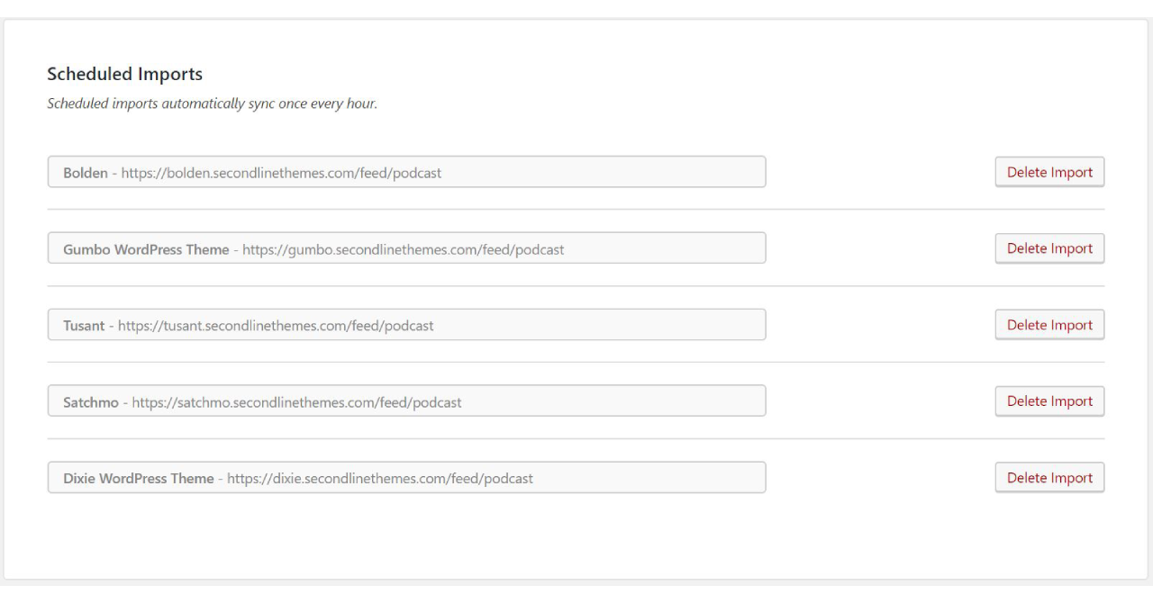 Add multiple continuous import processes of separate podcasts.