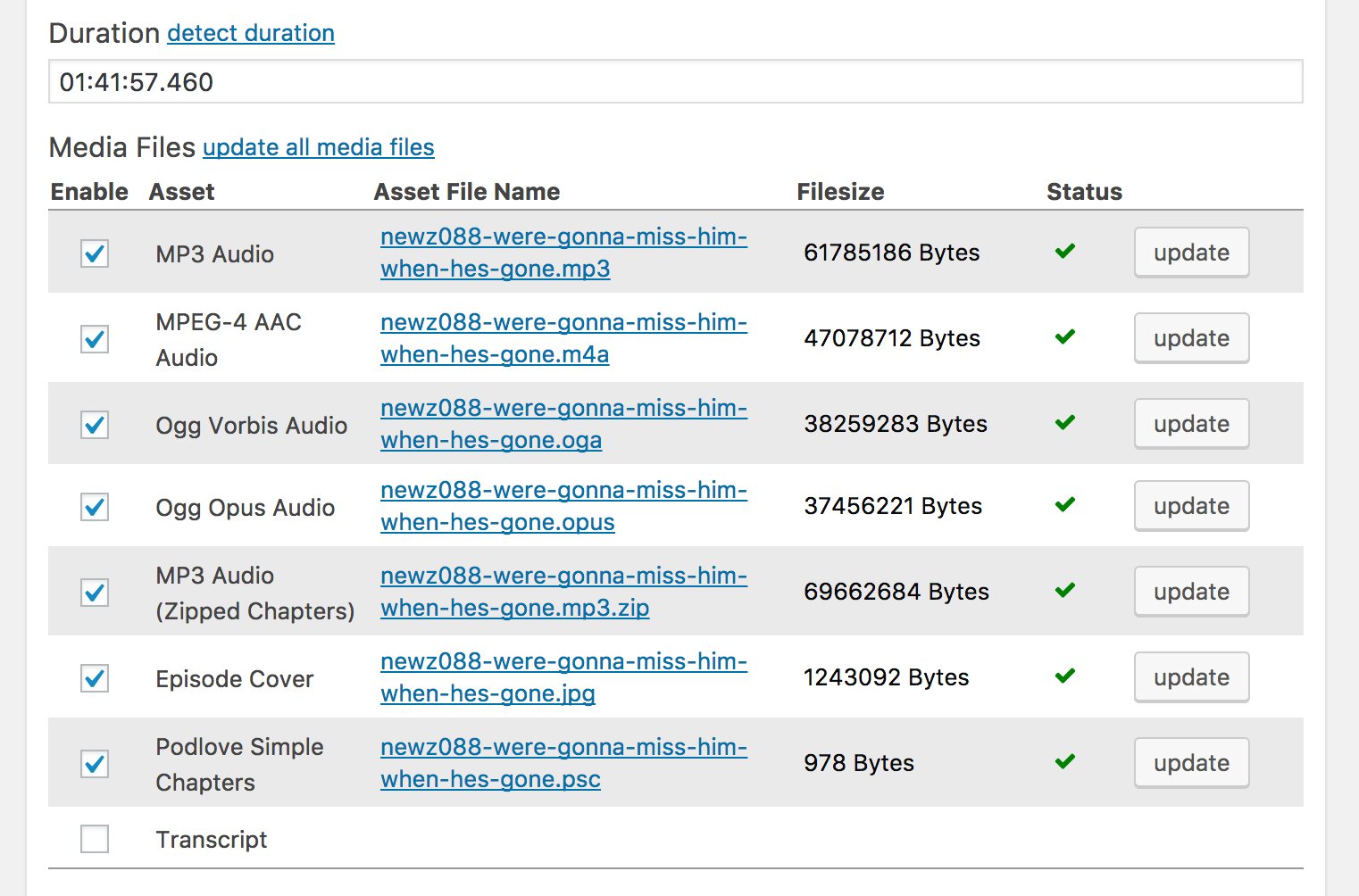 The Publisher automatically checks the health of your media files.