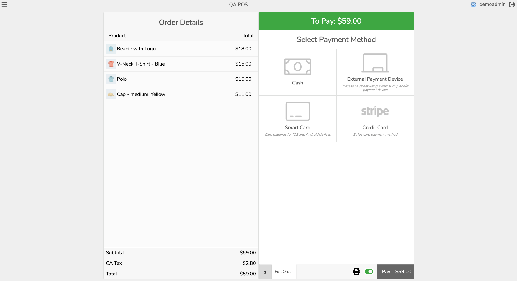 Payment Checkout View