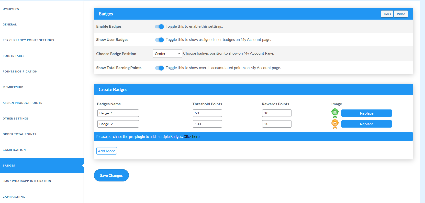 <strong>User Level & Badges</strong> - Badges that represent different levels of achievement