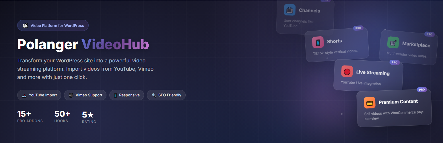 WordPress 外掛 Polanger VideoHub Lite 的封面圖片