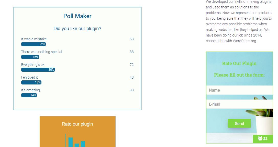 Poll Maker - lista de pesquisas no painel