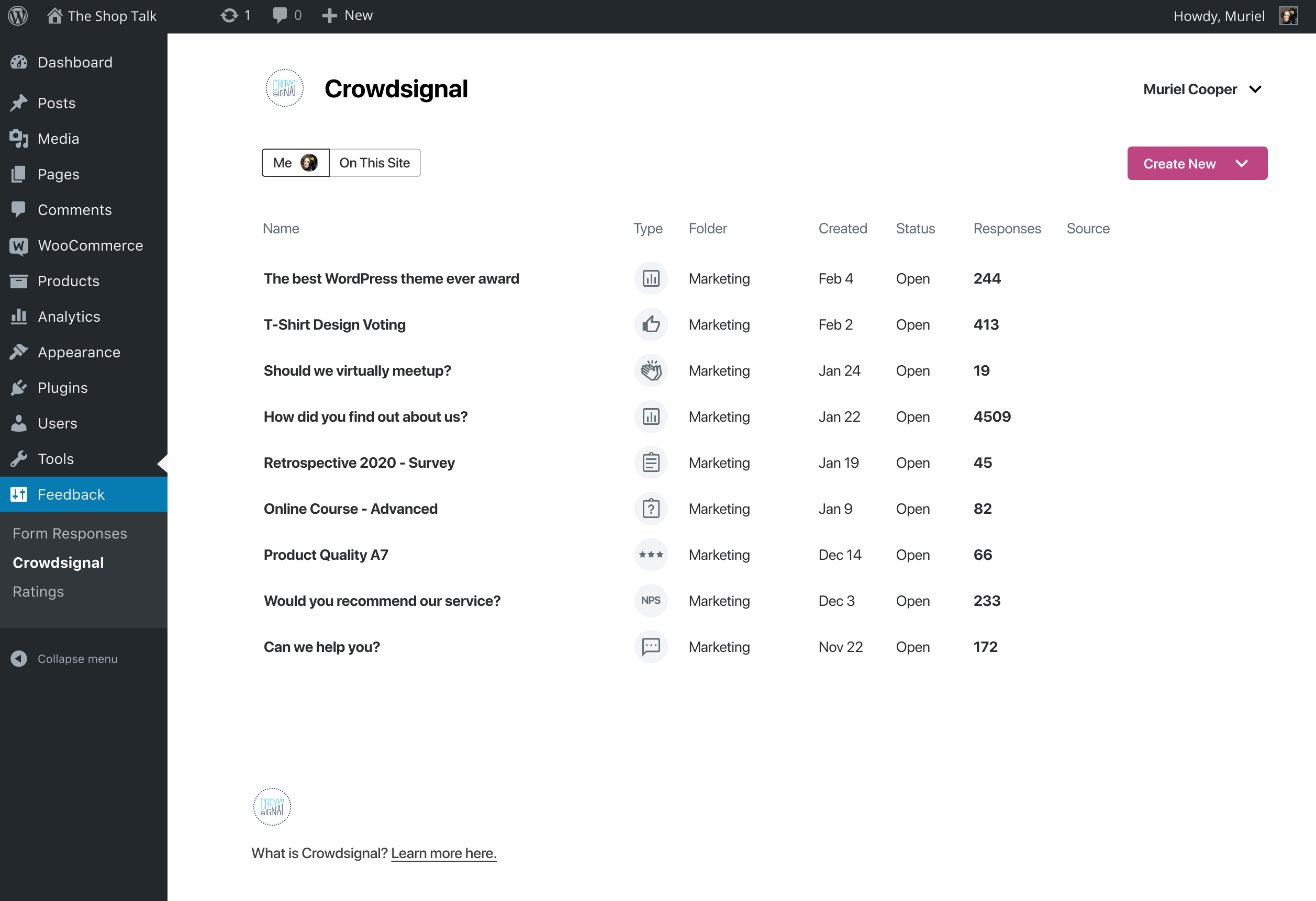 Crowdsignal Dashboard &#8211; Polls, Surveys &amp; more