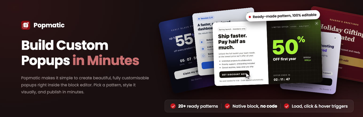 Popmatic – Popup builder with full customisation