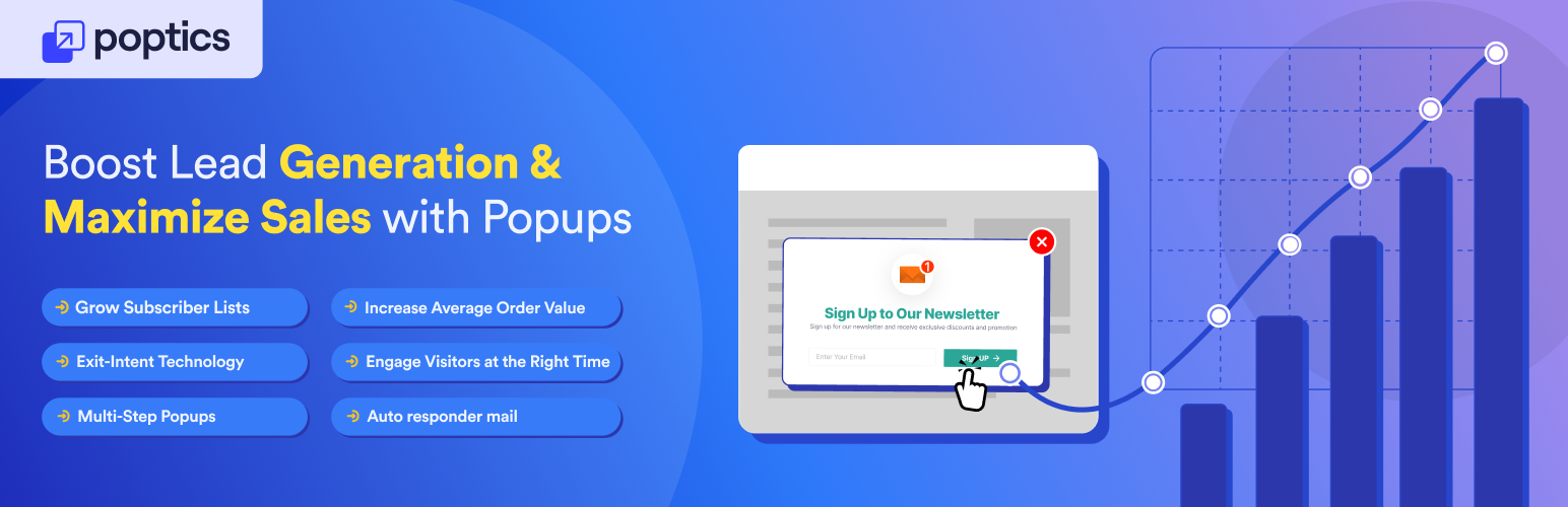 Poptics – Popup Builder, Email Opt-ins, Exit-Intent & WooCommerce Popups Sales